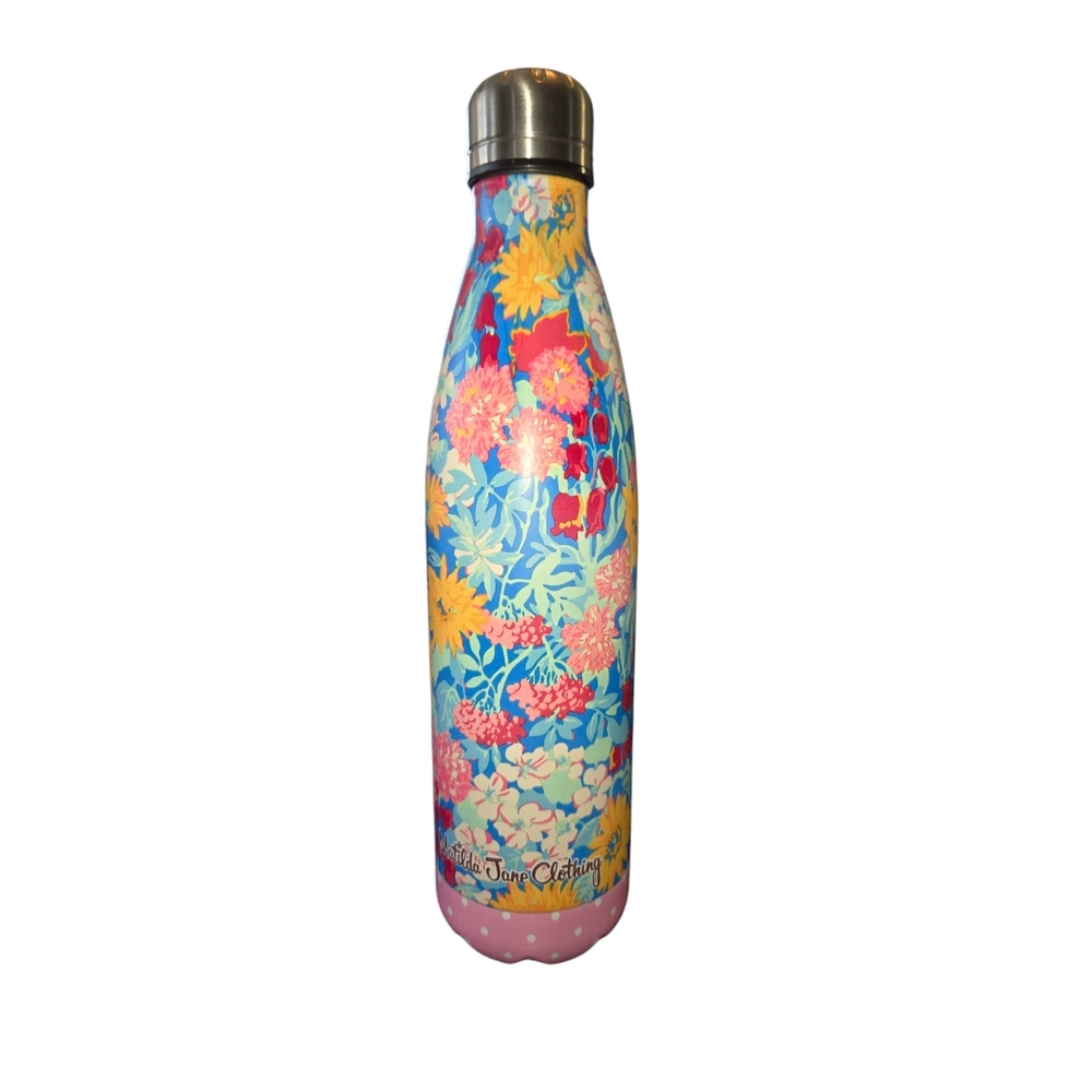 Matilda Jane #31805A Multicolored Floral Scene‎ Canteen Water Bottle 25 oz.